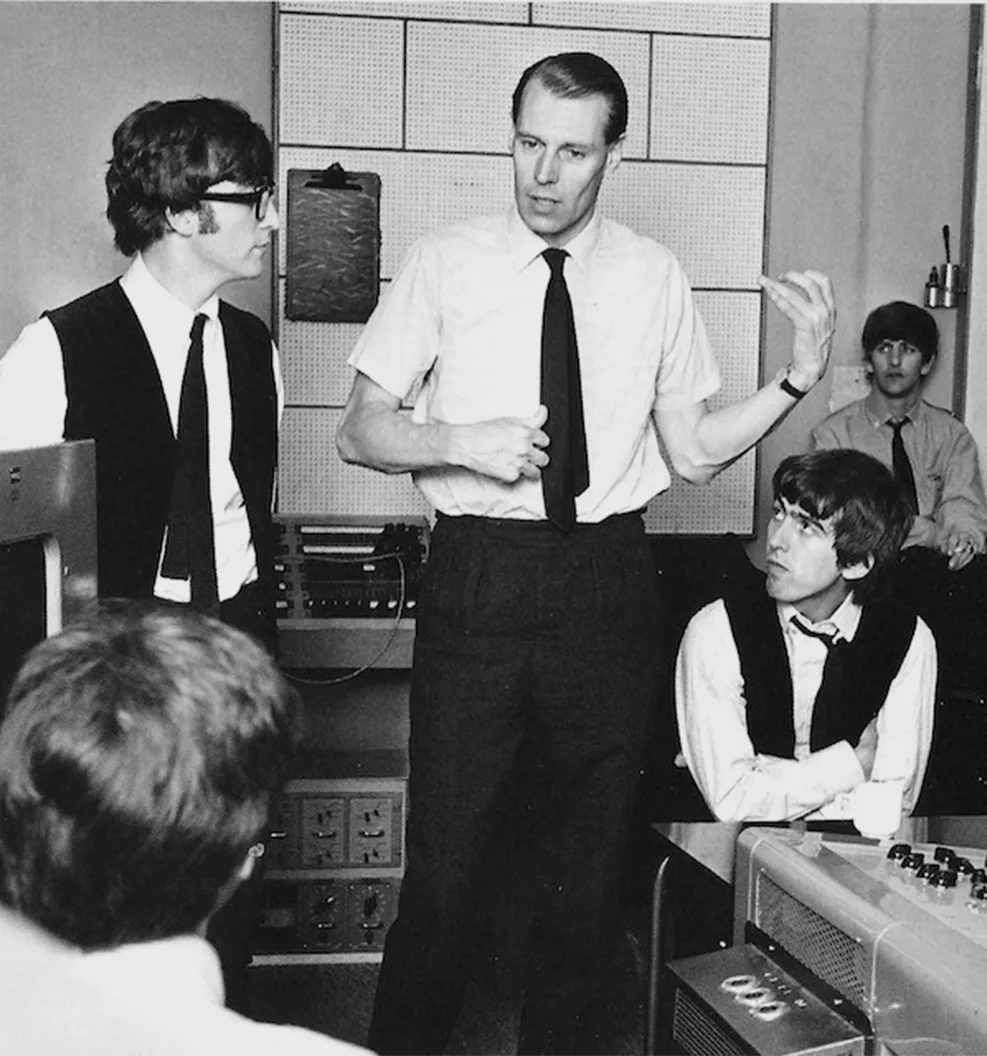 George Martin talks the Beatles through a session in the studio